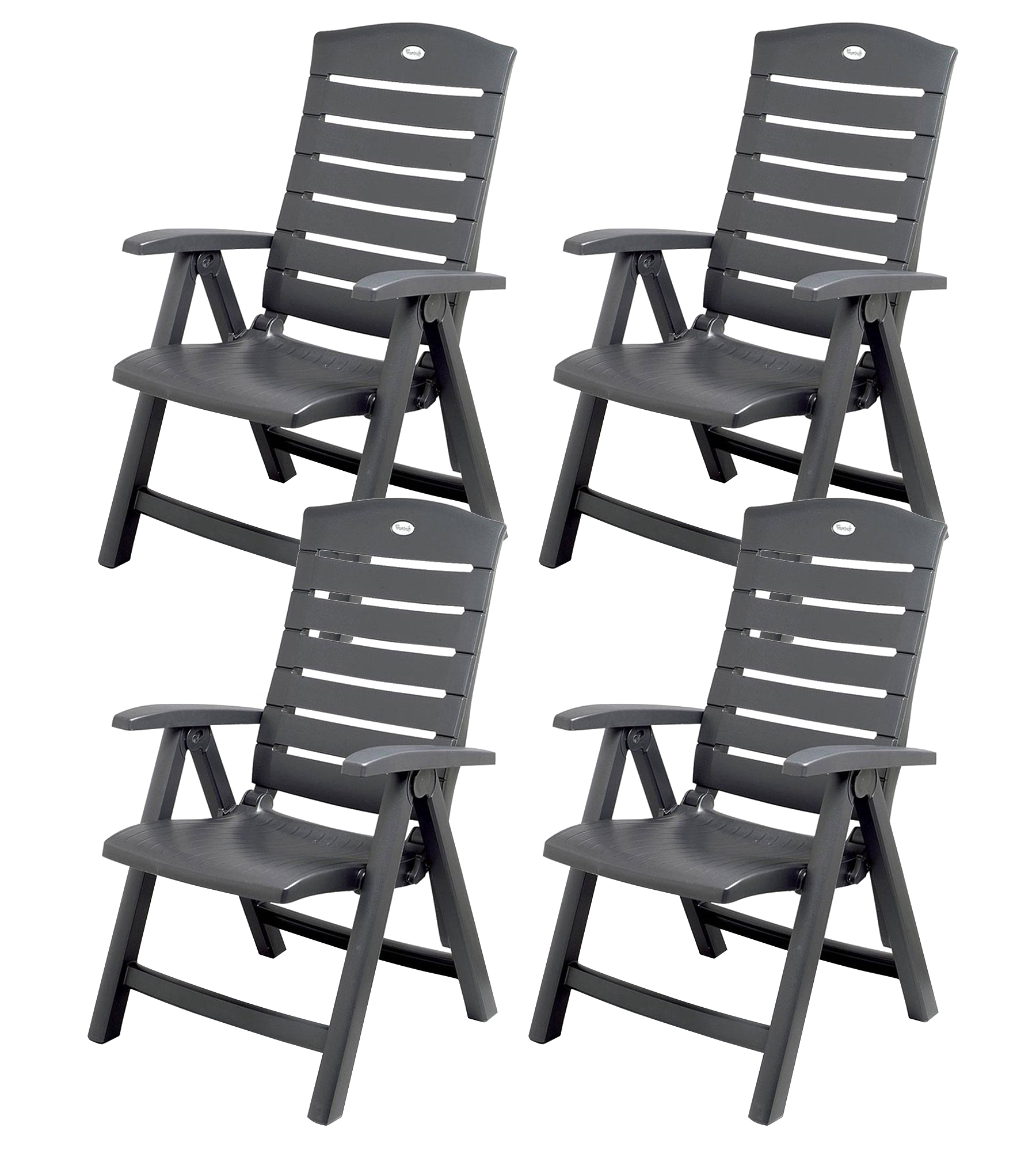 4 stuks Hartman Florion verstelbare tuinstoel royal grey