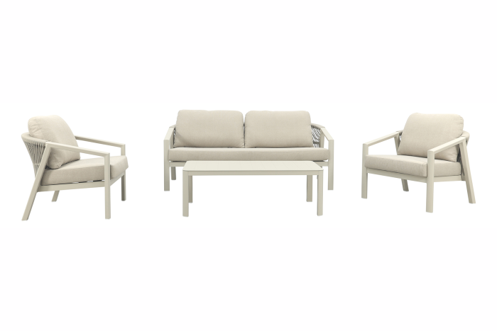 Ivola loungeset 4 delig met koffietafel latte light
