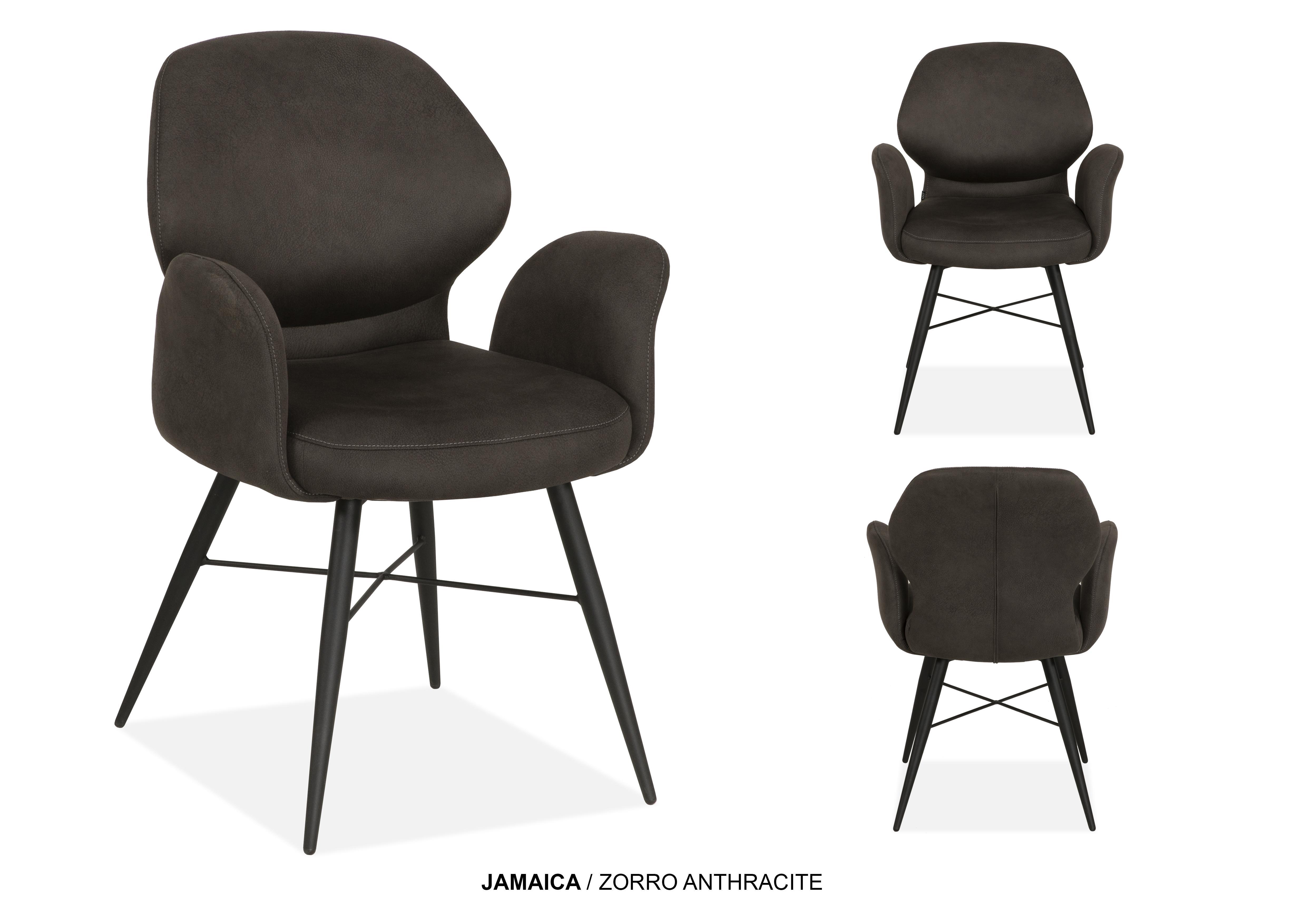 Armstoel Jamaica antraciet