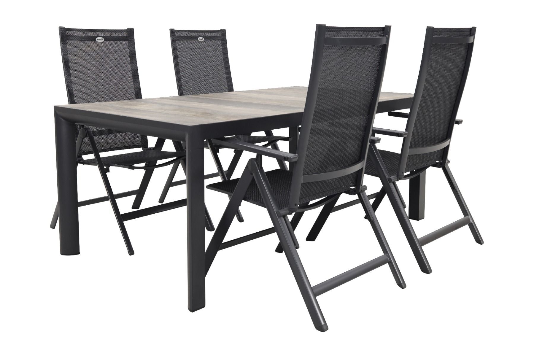 kings tuintafel 180 met 4 hartman Napoli verstelbare tuinstoelen