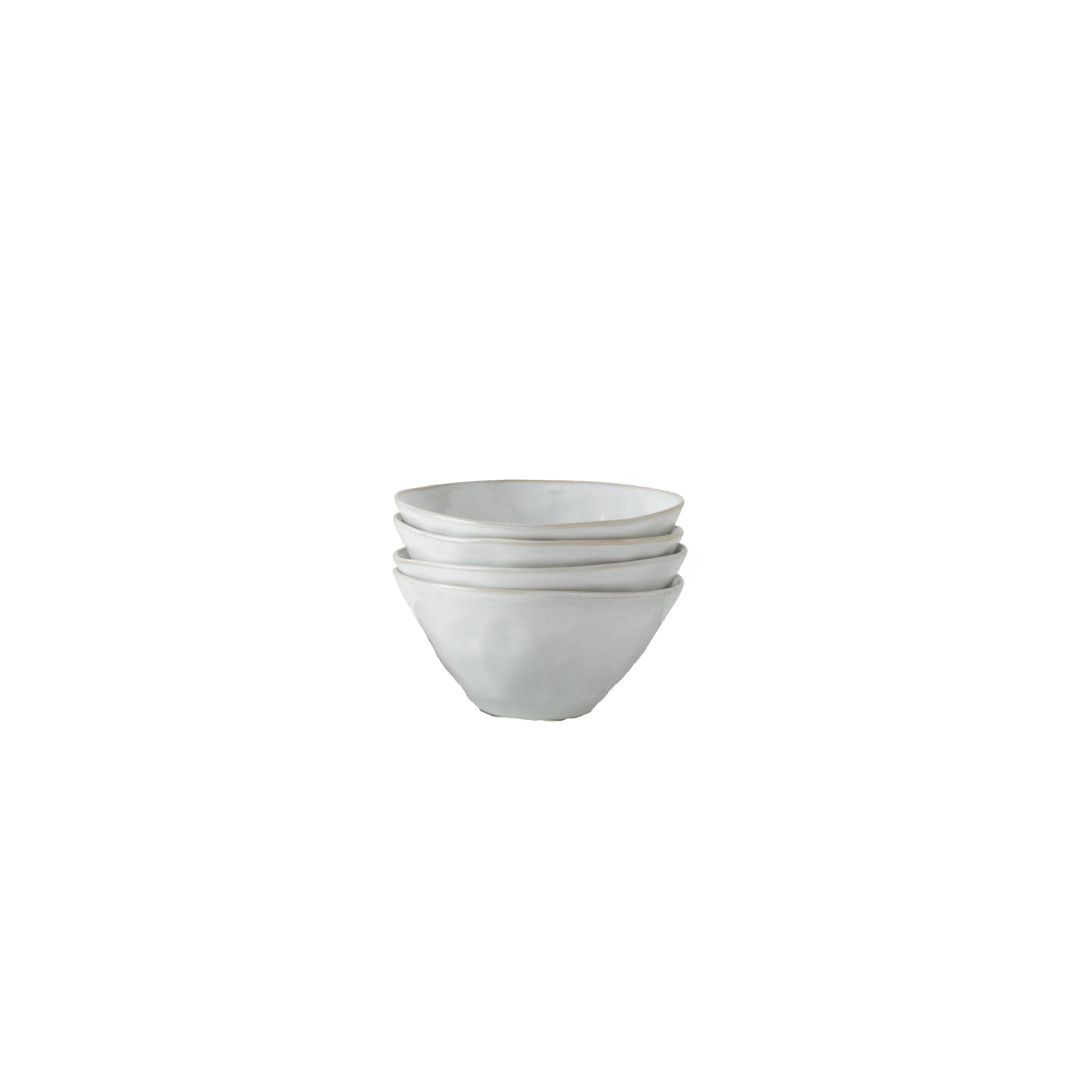 Dutch Rose Organic set 4 kommen 14 cm white