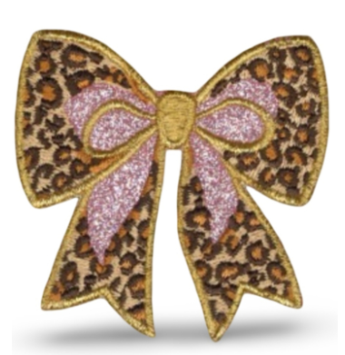 Embleem strik panter met roze