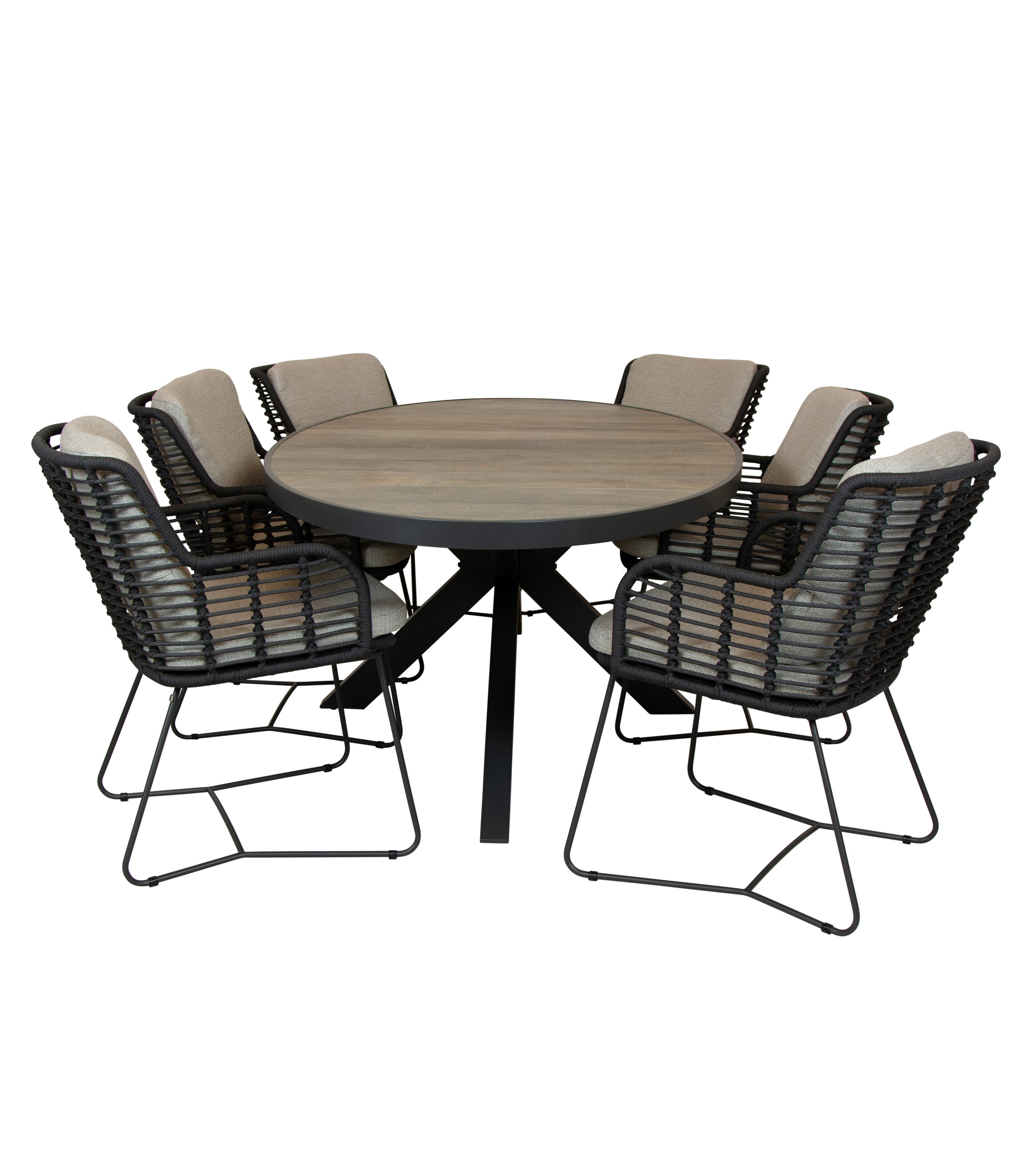 Qopps Kismo tuintafel met 4SO Fabrice dining tuinstoel