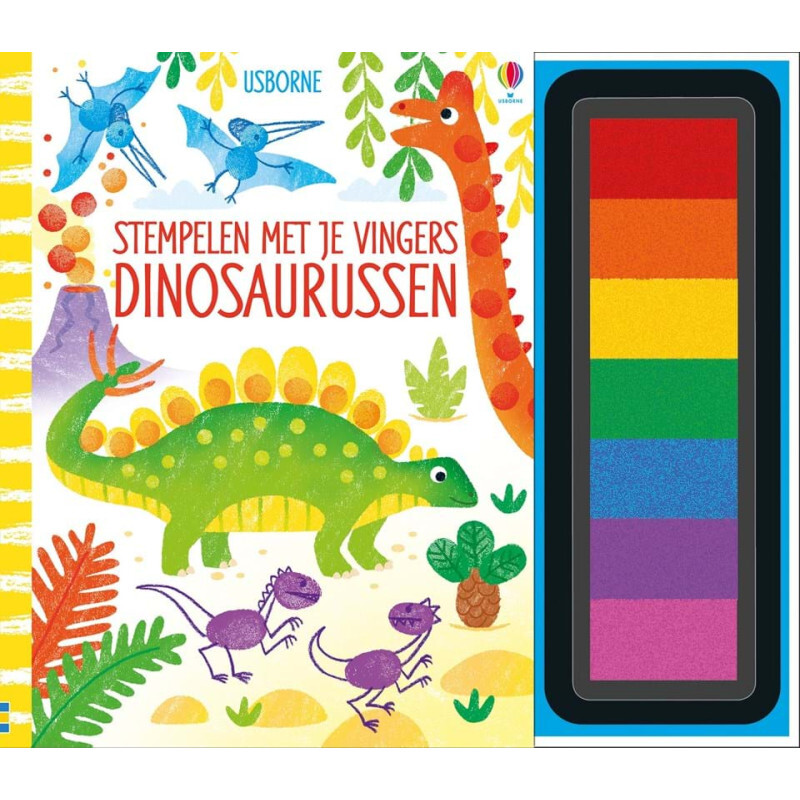 Stempelen met je vingers dinosaurussen
